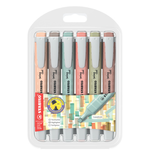 Evidenziatori Stabilo Swing® Cool NatureColors - conf. 6 colori assortiti 275/6-09